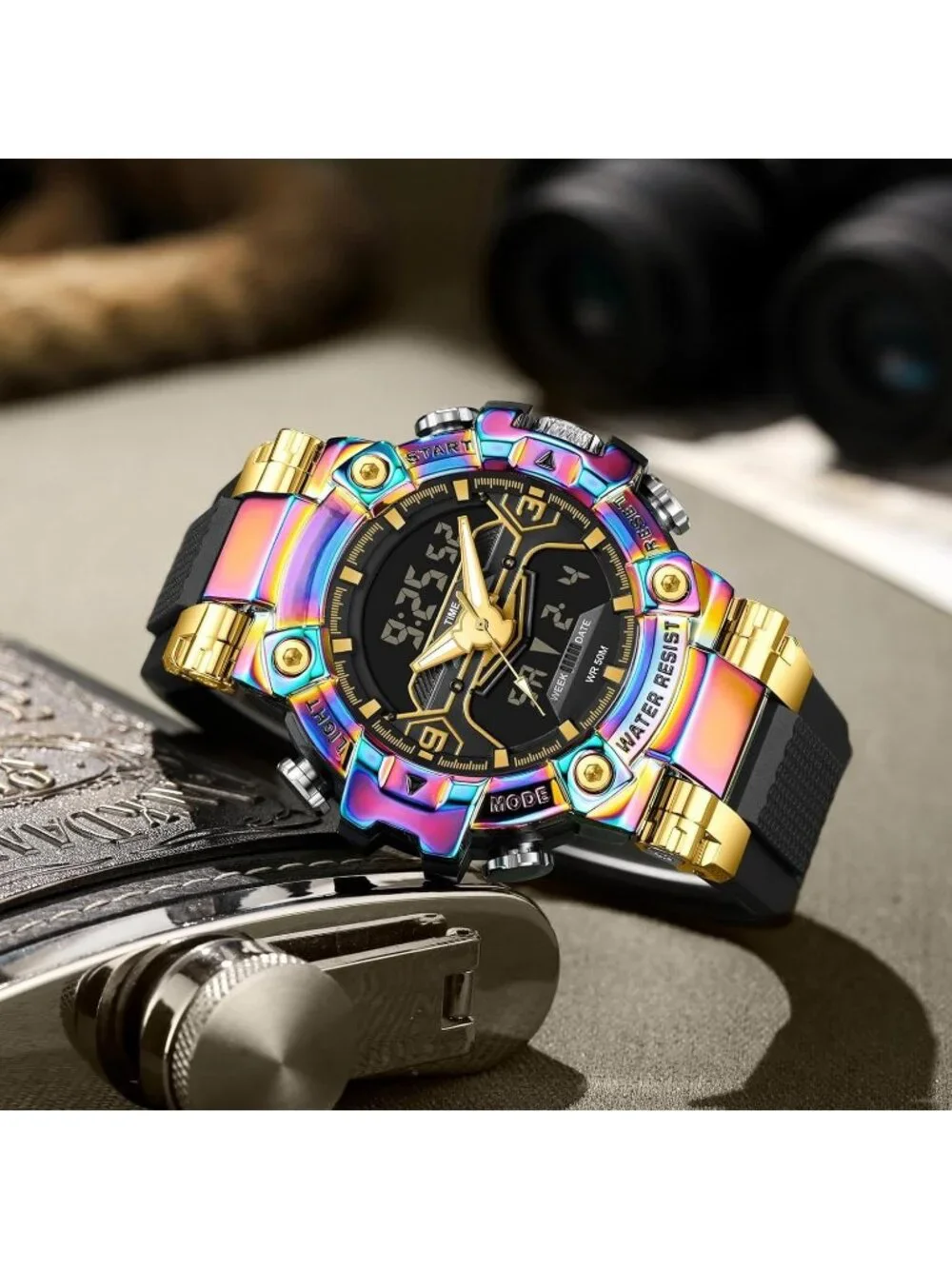 Men's Multi Color Analog Cool Designer Hombres Unique Electronics Duty Watch